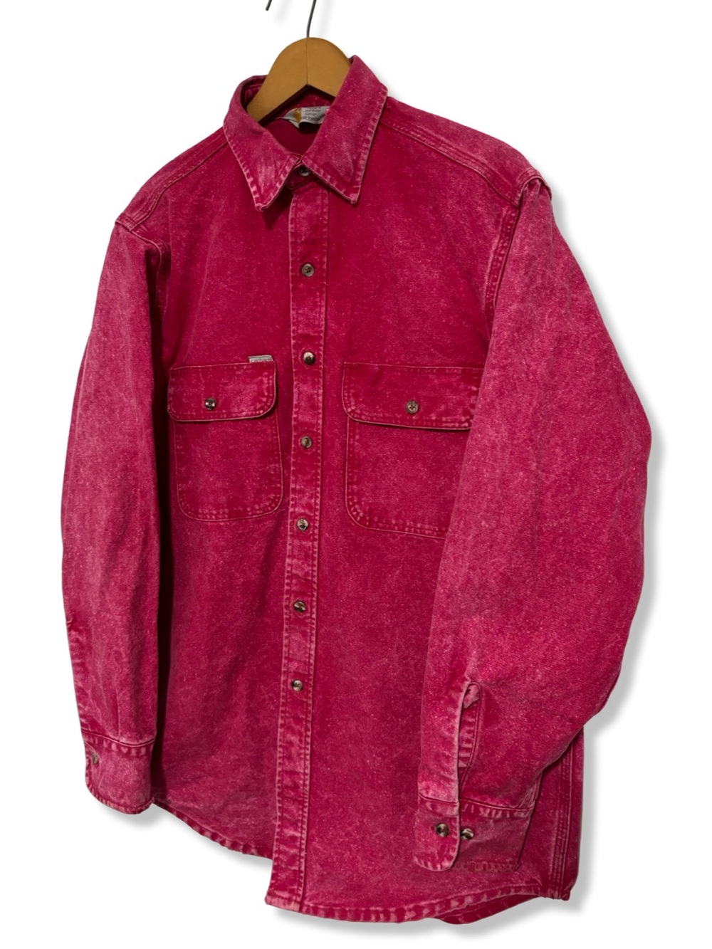 Vintage 90s Carhartt Red Washed Button-Up Jacket/Shirt